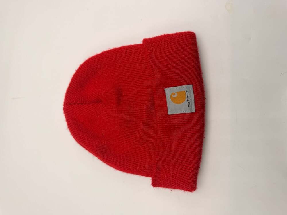 Vintage Carhartt A18 Red Acrylic Knit Cuffed Beanie Watch Hat